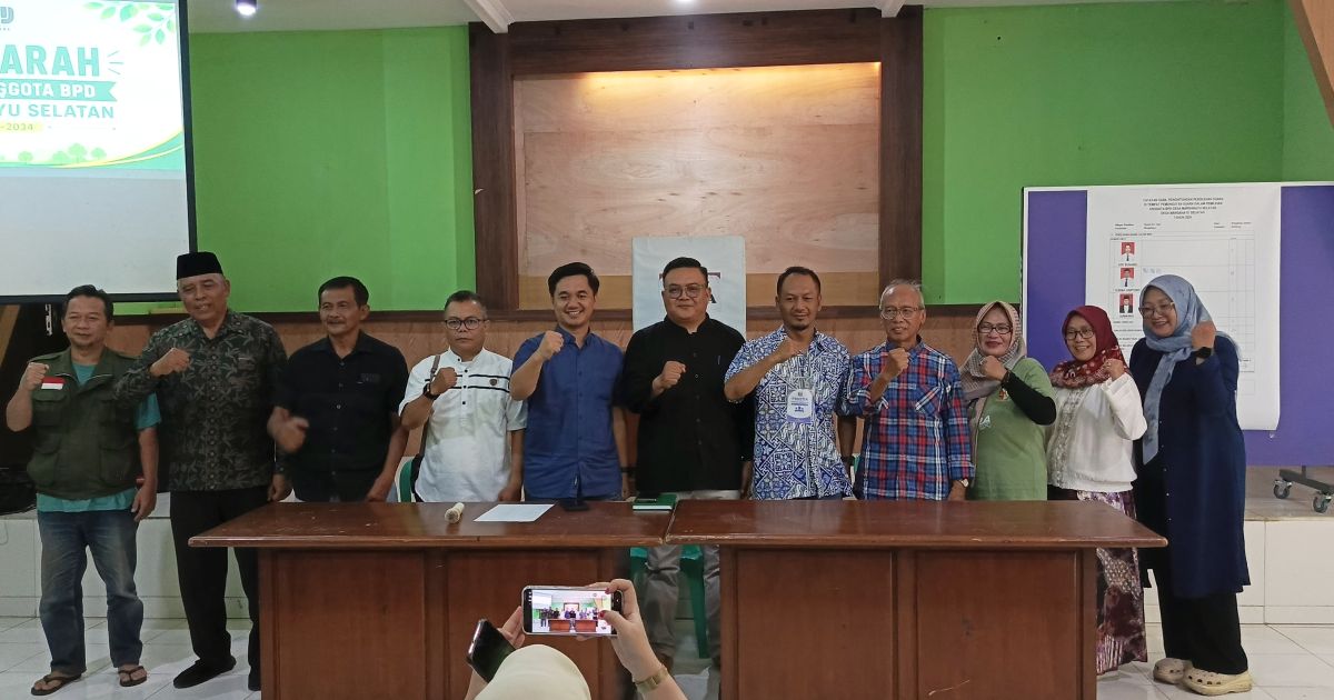 Sembilan Anggota BPD Desa Margahayu Selatan Kecamatan Margahayu Kabupaten Bandung Periode 2026-2034 dikukuhkan, Jumaat 3 Juli 2026.(Foto Sopandi).